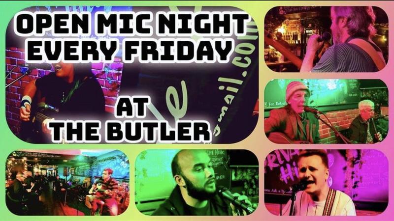 open mic performers and logo