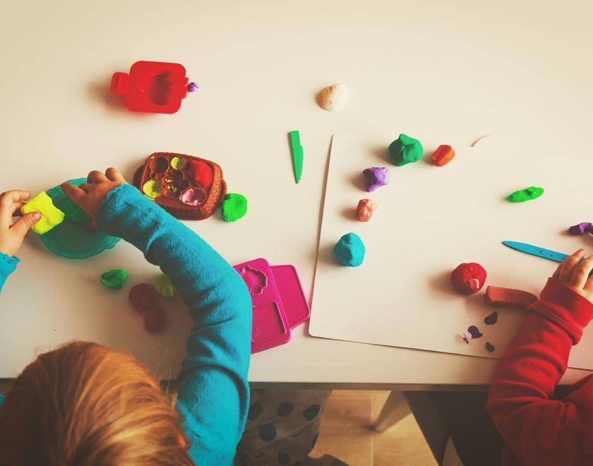 Children being creative with art and craft materials
