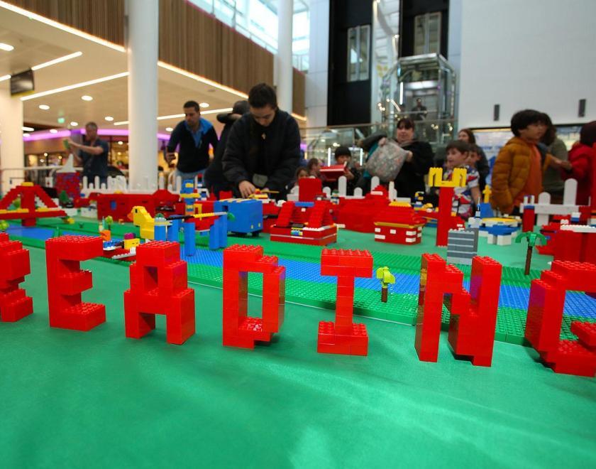 Lego bricks spelling out Reading