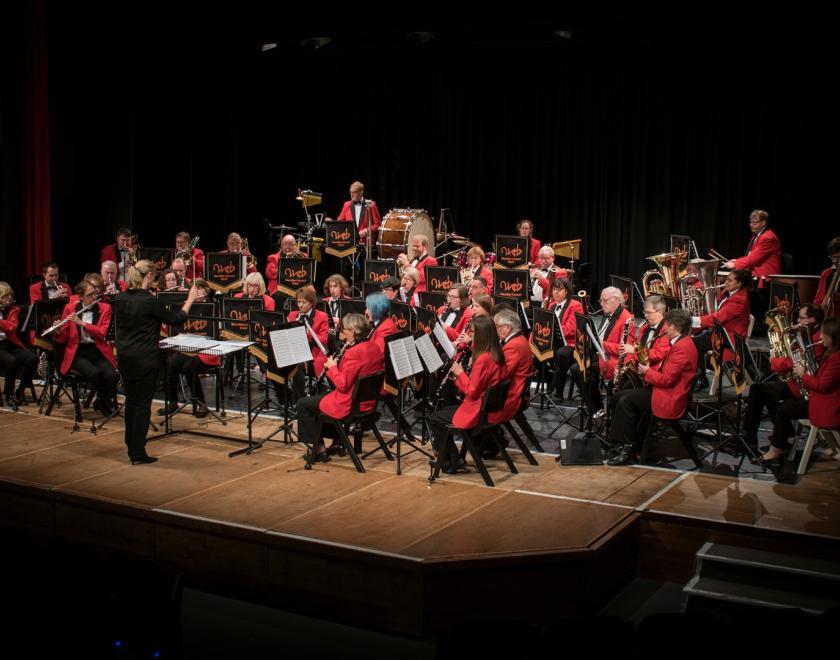 Image of Woodley Concert Band performing a formal concert