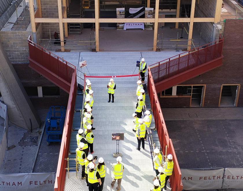 New pedestrian bridge marks key milestone in Hexagon theatre development