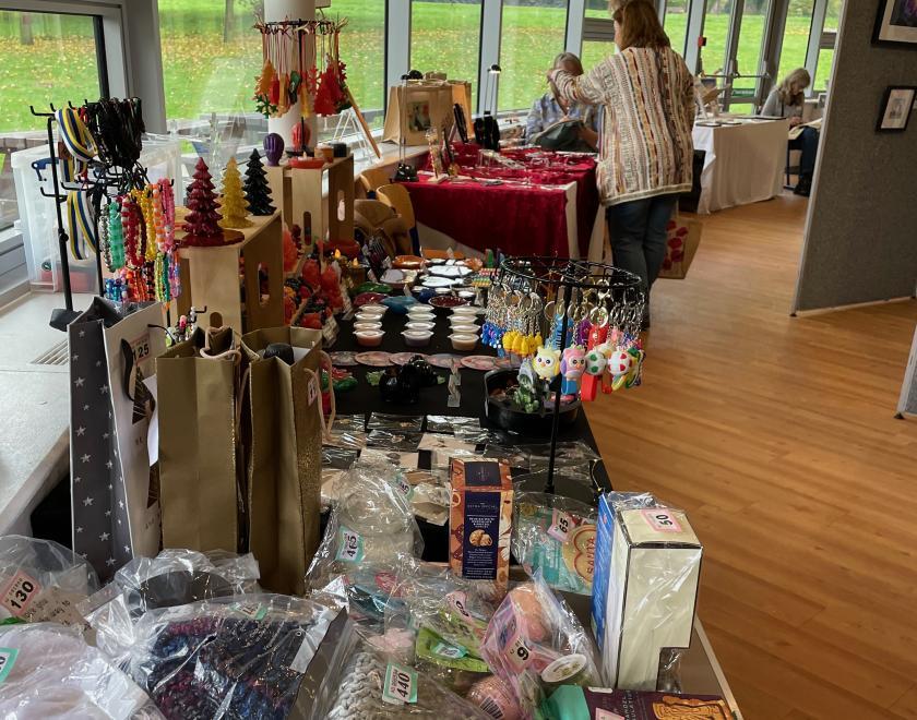 Craft Tables at the Rotary Charity Art & Craft Fair 