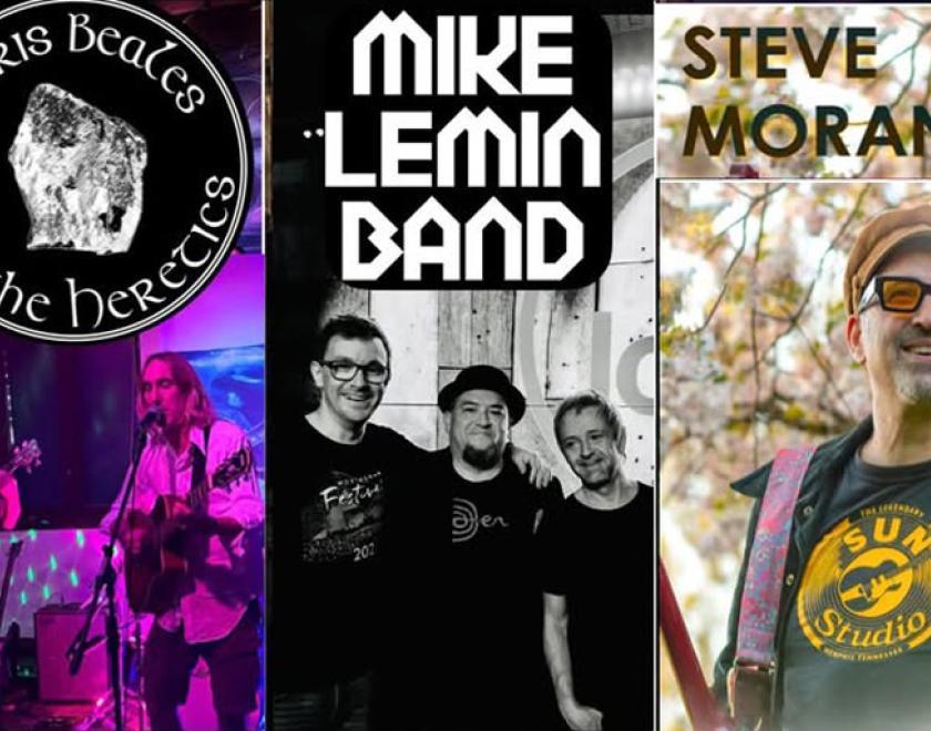 Triptych of three band photos